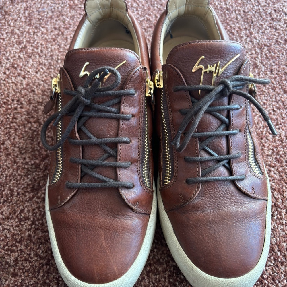 Giuseppe Zanotti Brown Leather Sneakers